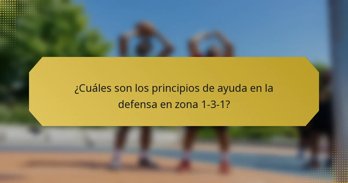 ¿Cuáles son los principios de ayuda en la defensa en zona 1-3-1?